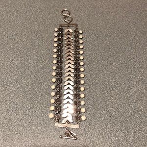 Vivi 3-Strand Silver Color with White Shiny Detail Bracelet